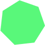 A bright green, slightly rotated irregular polygon with a pixelated gray border against a black background.
