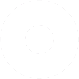 Pixelated white outline of two concentric, incomplete rings on a black background.