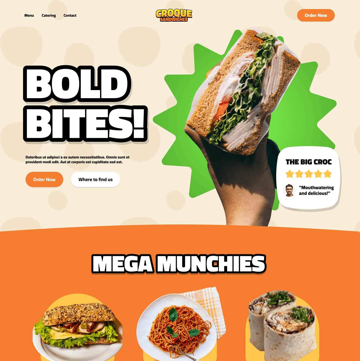 Croque Sandwiches website design