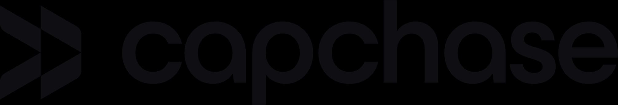 Capchase logo with a dark grey stylized play icon next to the lowercase word 'capchase'.