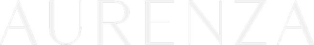 AURENZA text logo in an elegant white serif font.