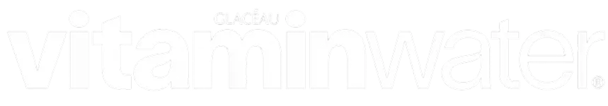 Glacéau vitaminwater logo featuring white text on a black background, with "GLACÉAU" above "min".