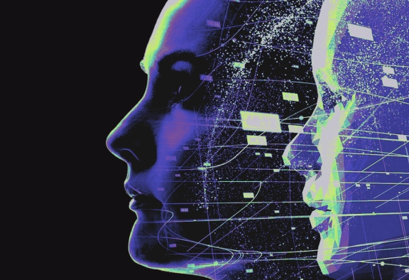 2 faces connecting over the internet